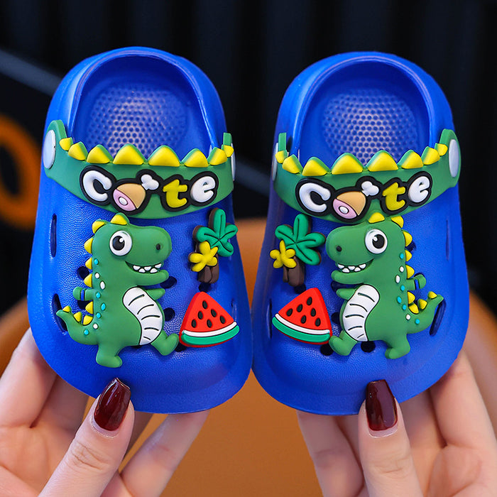 Wholesale Baby hole shoes dinosaur children's slippers indoor home non-slip