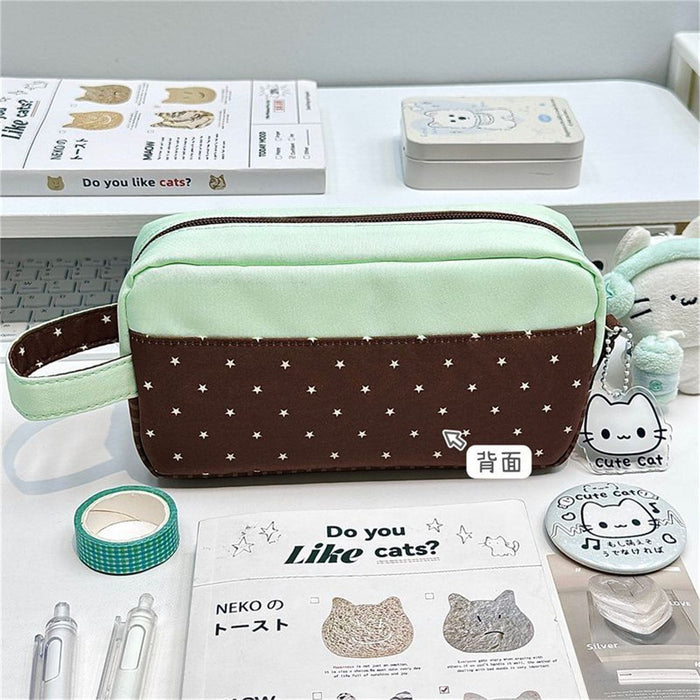 Wholesale Cute Four-Leaf Clover Kitten Pencil Case Polyester Large Capacity Gift