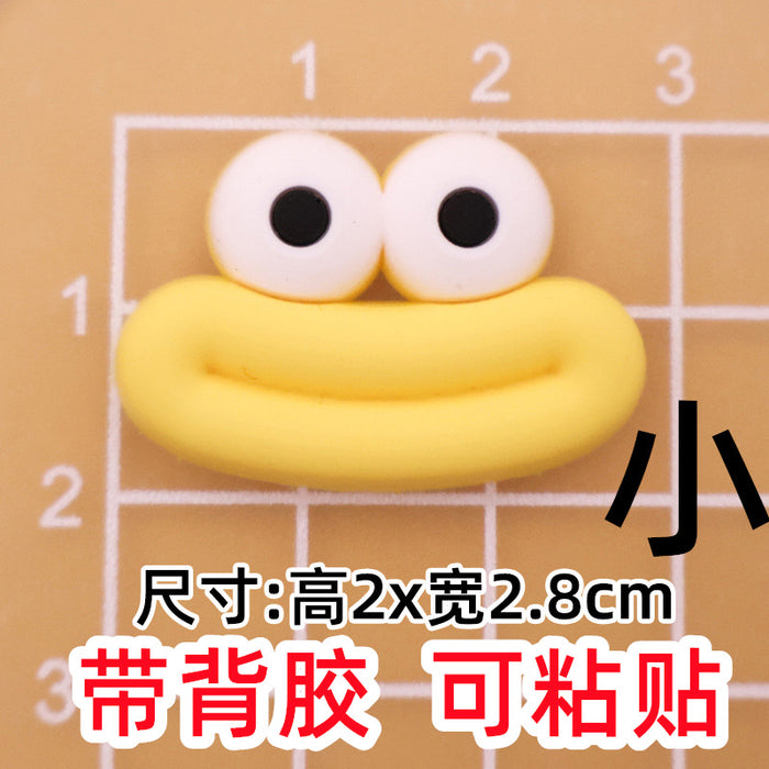 Wholesale 5pcs Big Small size cartoon sausage mouth eyes charger protective cover plush toy hairpin phone case accessories