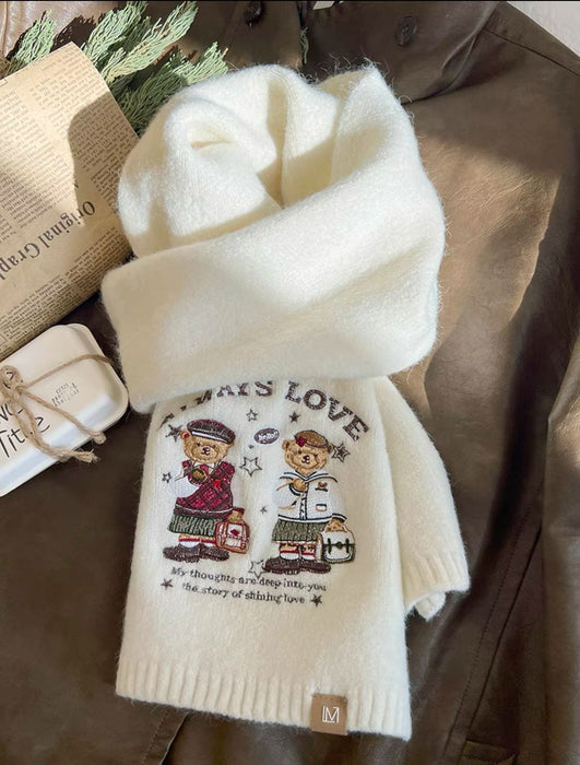 Wholesale Embroidered Academy Style Bear Knitted