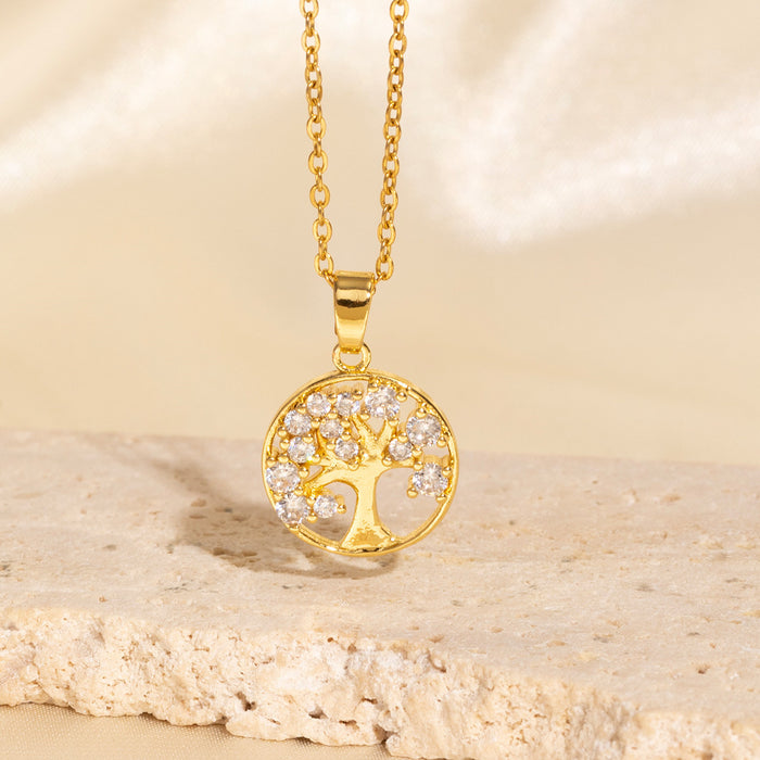 Wholesale Gold-plated copper micropaved zirconia necklace