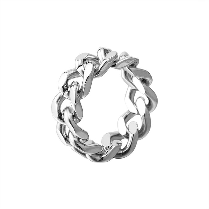 Wholesale Titanium Steel Smooth Men's Chain Ring JDC-RS-XYao002