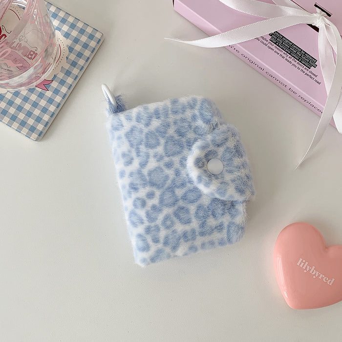 Wholesale Leopard-Print Plush Snap Coin Wallet