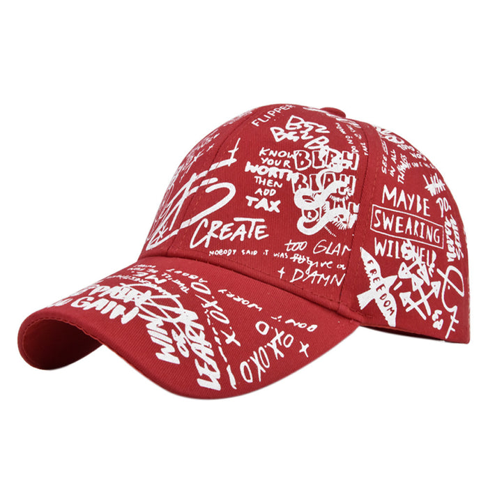 Wholesale printing baseball cap three-dimensional graffiti cap mesh baseball cap sun hat lovers hat