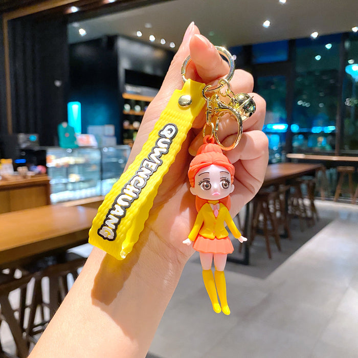 Wholesale Cartoon Princess Silicone Keychain Decorative Bag Charm MOQ≥2