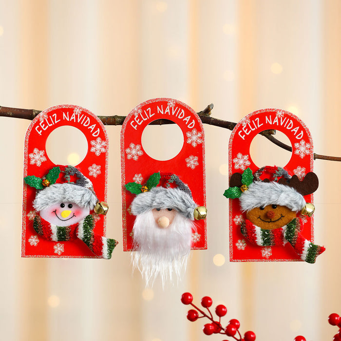 Wholesale Christmas Board Doll Door Handle Hanging Christmas Pendant Hotel Shopping Mall Home Christmas Decorations