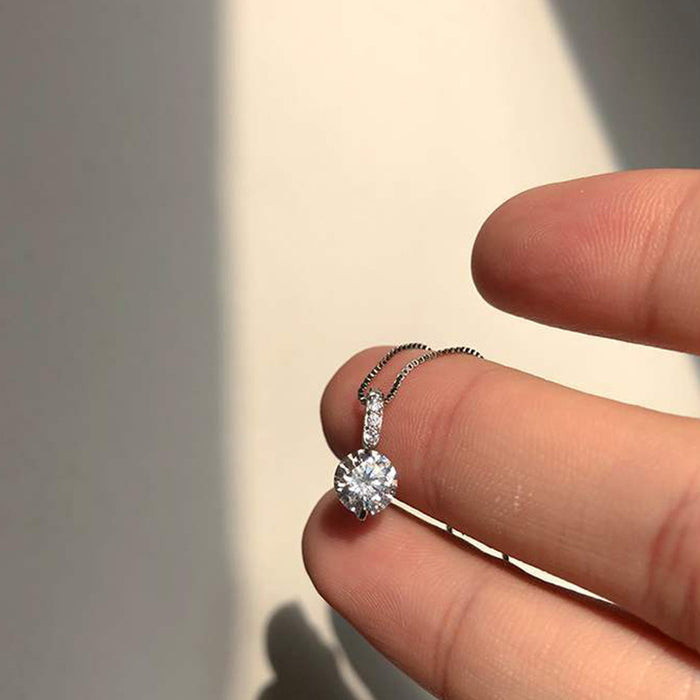 Wholesale water drop necklace simple design small diamond pendant chain female