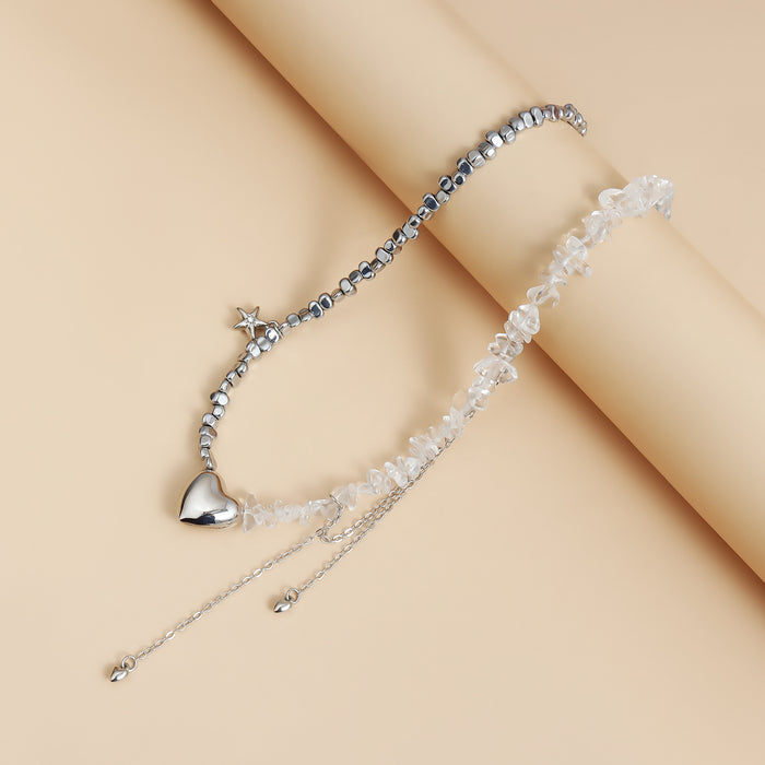 Wholesale Heart Pendant Starfish Tassel Collarbone Necklace