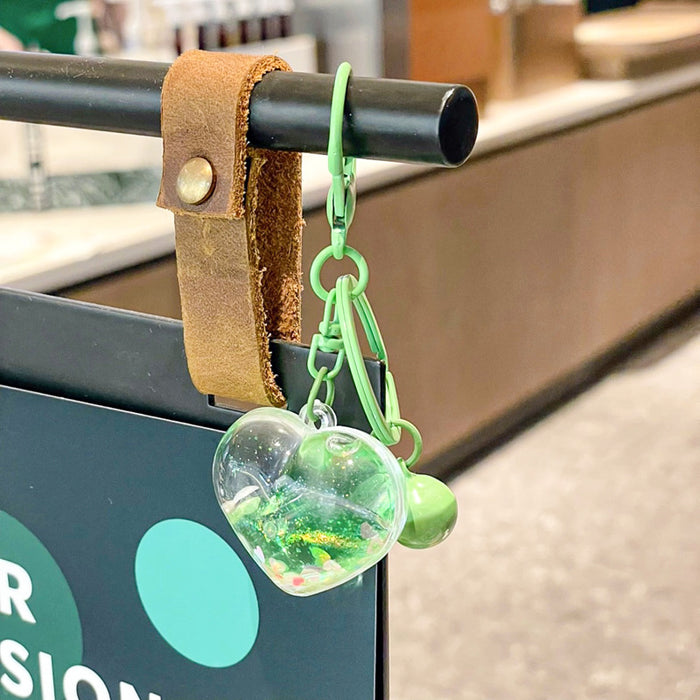 Wholesale Creative Oil Pearl Love Sparkle Keychain Sand Bottle Pendant