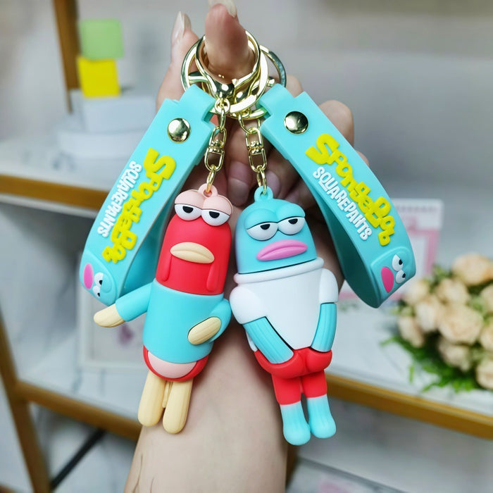 Wholesale Metal Funny Fish Character Keychain for Bag Charm Car Key Accessory Stylish Decorative Gift MOQ≥2