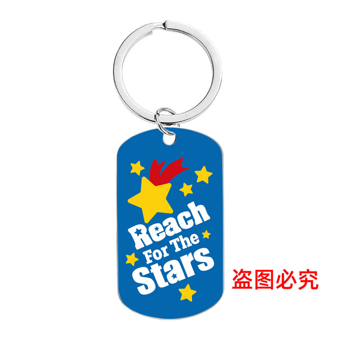 Wholesale Motivational Positive Metal Color Printing Keychains JDC-KC-GangGu053