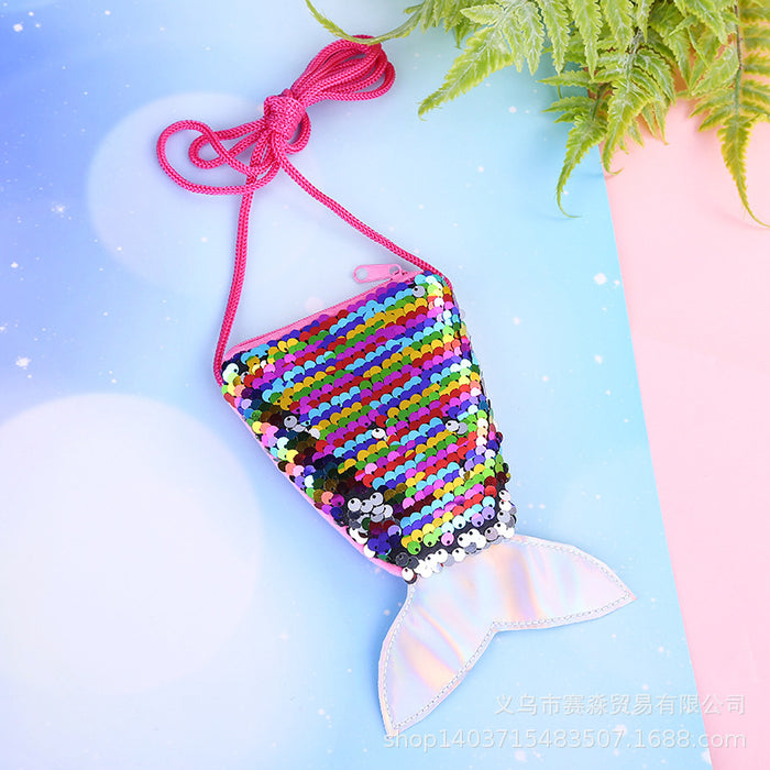 Wholesale Personalized Children's Crossbody Bag Mermaid Tail Colorful JDC-SD-SM006