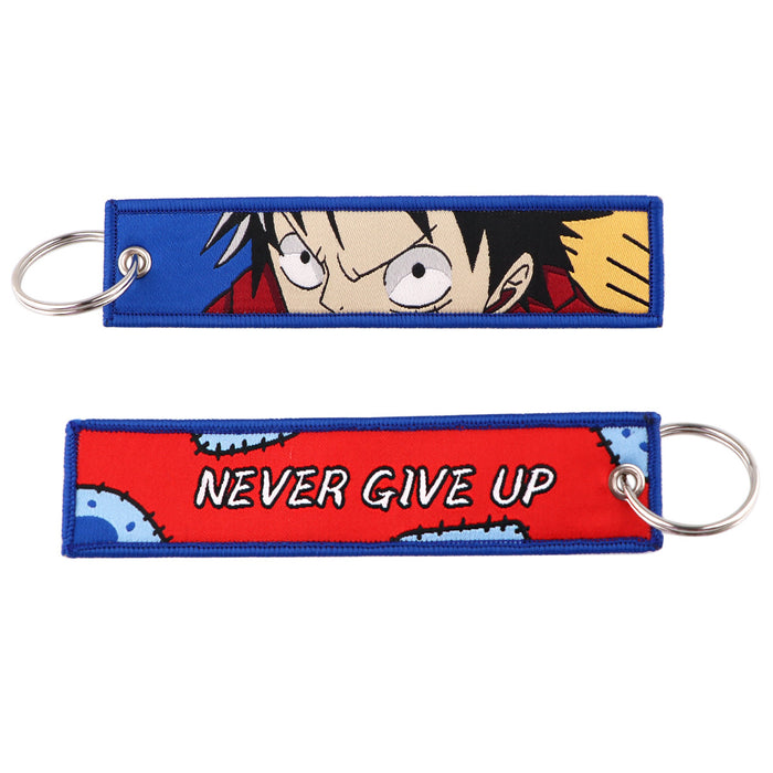 Wholesale Woven Label Keychain Cartoon Keychain Bag Pendant Woven Fabric Chain