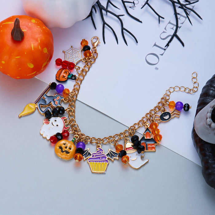 Wholesale Bracelet with Pumpkin Ghost Crystal Charms Party Jewelry Accessory