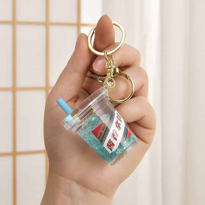 Wholesale Acrylic oil-filled pendant,  glow-in-the-dark iceberg cup keychain