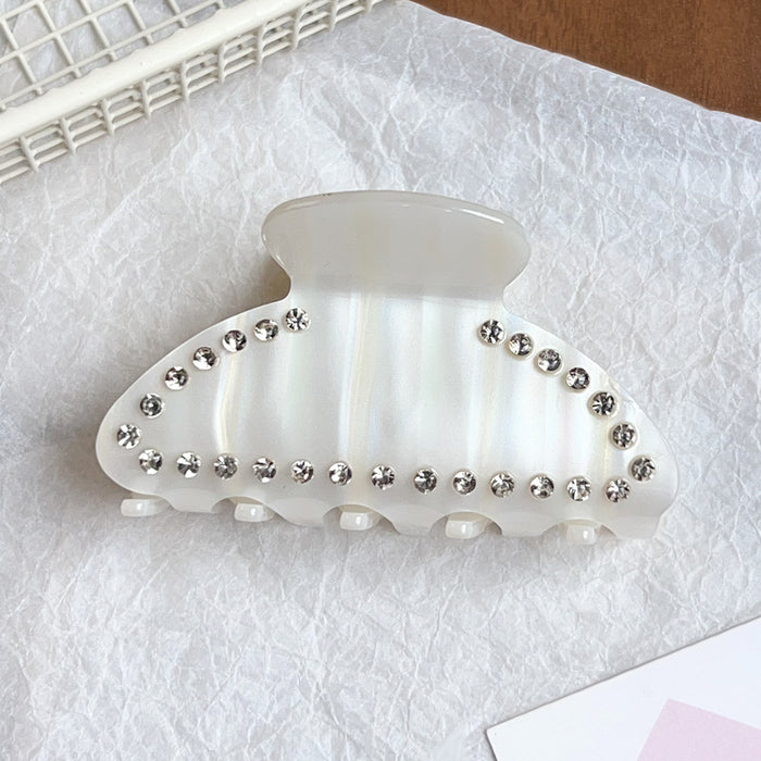 Wholesale Acrylic Rhinestone Large Hair Claw Clip Geometric Colorful White Hair Accessory Boutique Resale