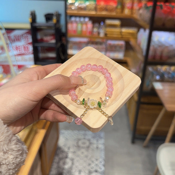 Wholesale Colorful Crystal Flower Bracelet Sunflower Beaded Students Gift Bestie Bracelet