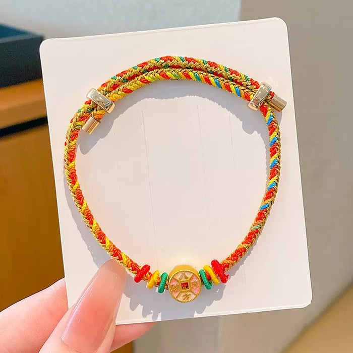 Wholesale colorful rope children hand woven red rope five color bracelet
