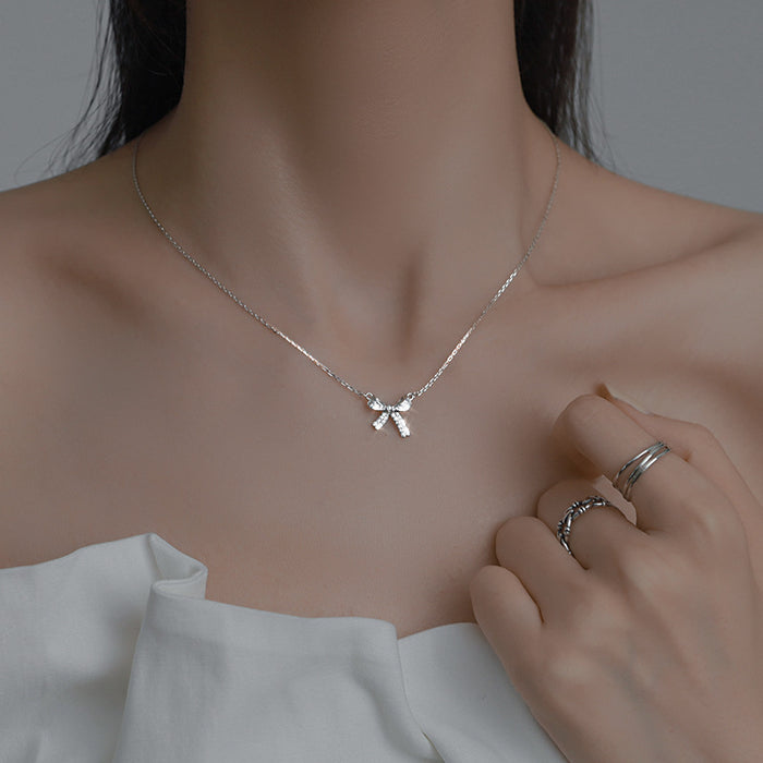 Wholesale Bow collarbone necklace
