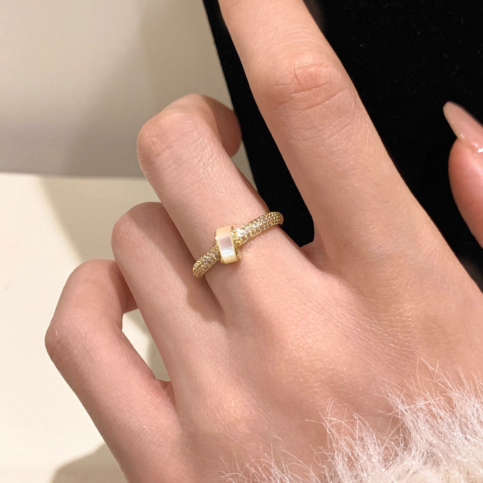 Wholesale Light luxury high-end temperament ring with niche design, index finger ring with adjustable opening, new product