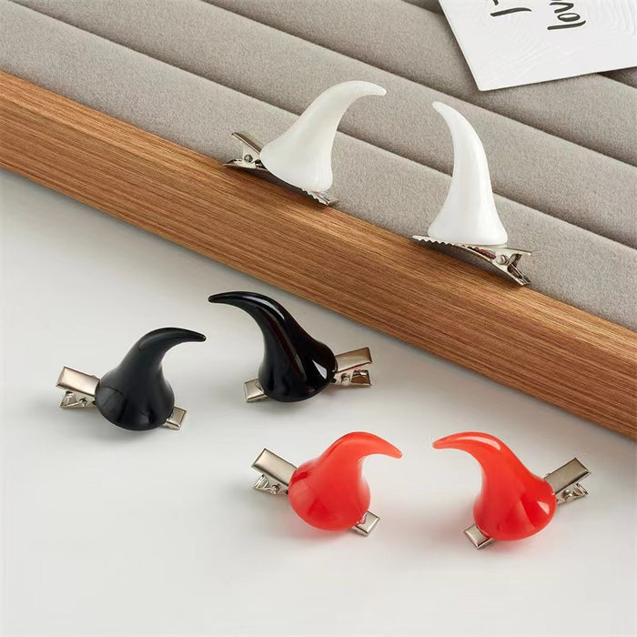 Wholesale  Little Devil Horn Hairpin Hair Accessories Hairpin DIY Female Duckbill Clip High-End Cute Ins Style Exquisite