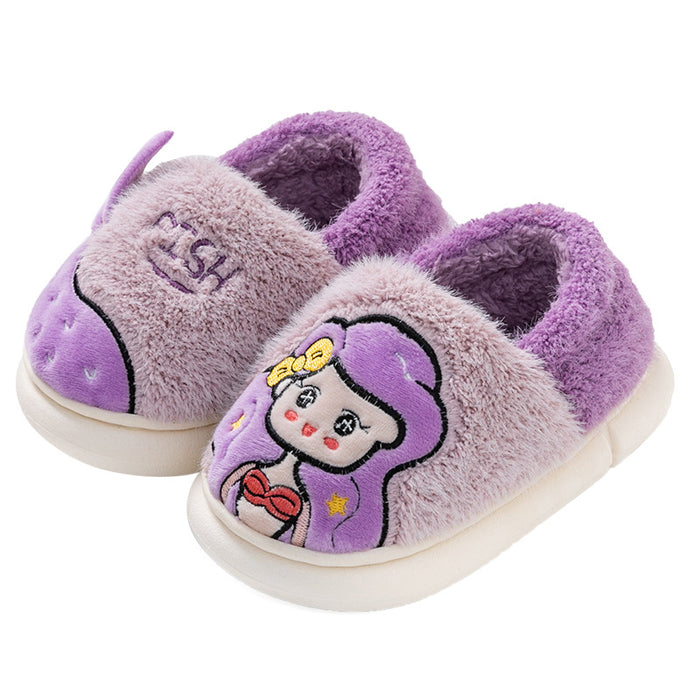Wholesale Winter Children' s Cotton Slippers Bag Heel Girls Boys Dinosaur Indoor F Slippers Kids Baby Anti-slip Cotton Shoes