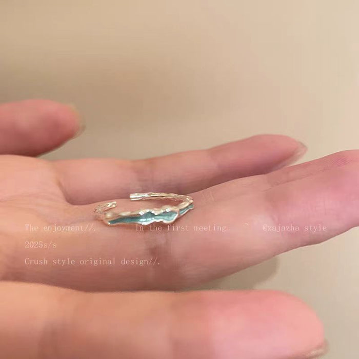 Wholesale Enamel color drop glaze love ring women's opening adjustable