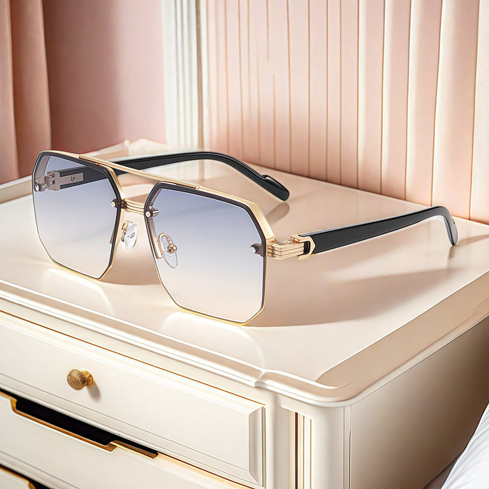 Wholesale New sunglasses with high-end feel, large boxy glasses, fashionable and stylish