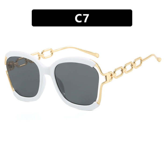 Wholesale Personalized Chain Square Frame Sunglasses Sunglasses, New Fashionable UV Resistant Sunglasses