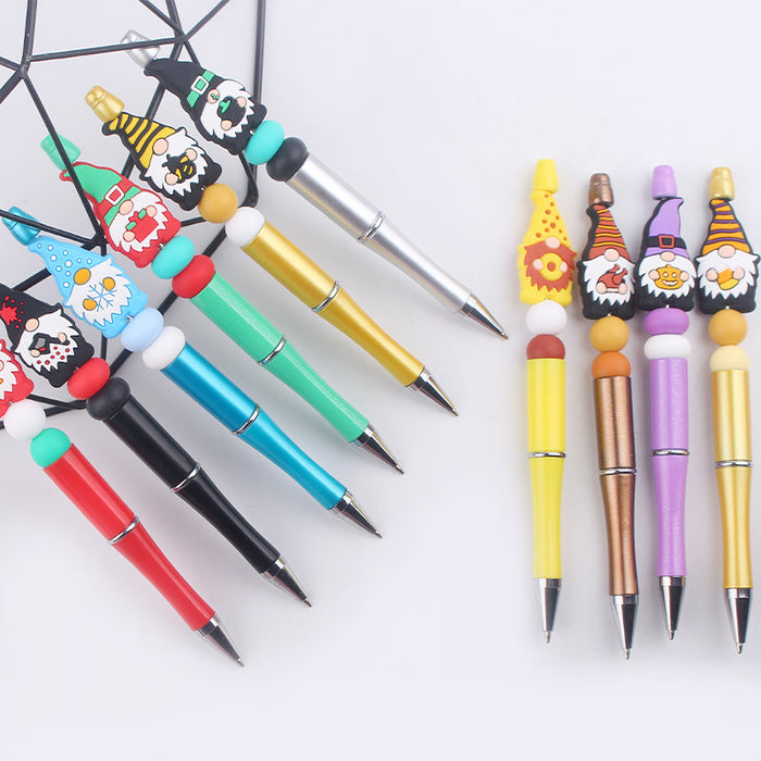 Wholesale Cartoon Christmas Silicone Plastic Bead Pen JDC-PN-GuangTian012