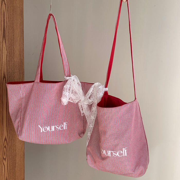 Wholesale Versatile and fashionable letter embroidered shoulder bag, large capacity tote bag, class commuting bag