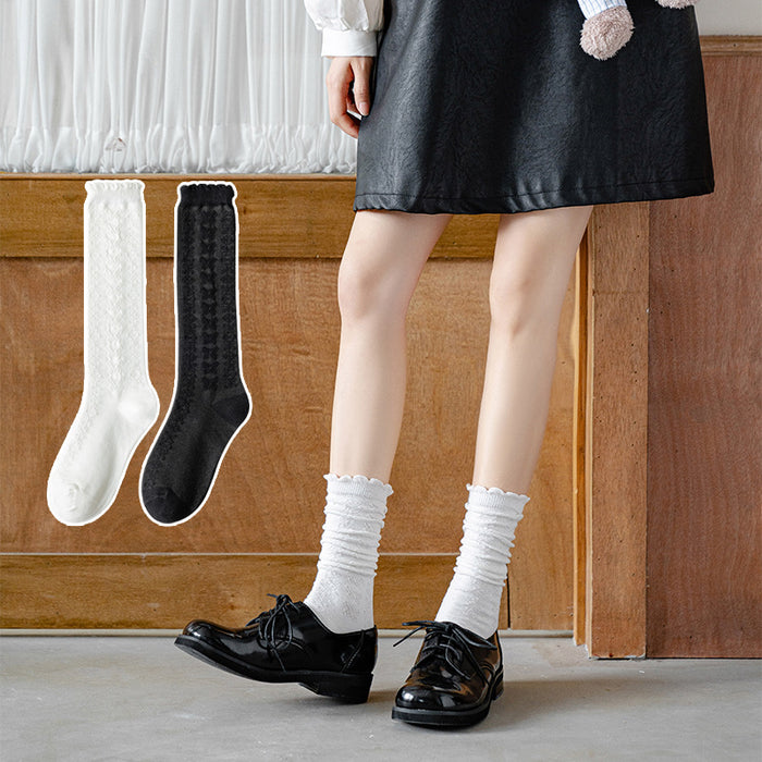 Wholesale Sweet sock lace design, cute and versatile, skin friendly, long leg, calf