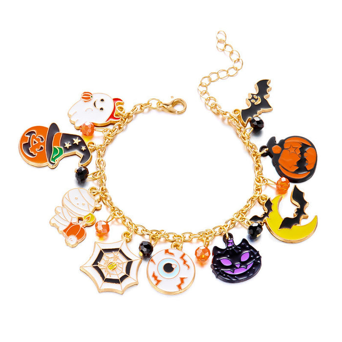 Wholesale  Dark Style Cartoon  Ghost Pumpkin Head Black Cat Bracelet Holiday Party Accessories