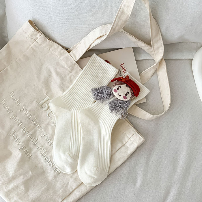 Wholesale Socks Cute Cartoon Doll Middle Tube Accessories Socks Independent Packaging