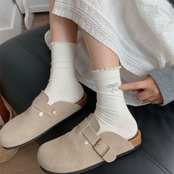 Wholesale Jacquard bow, bubble mouth, simple and versatile, college style