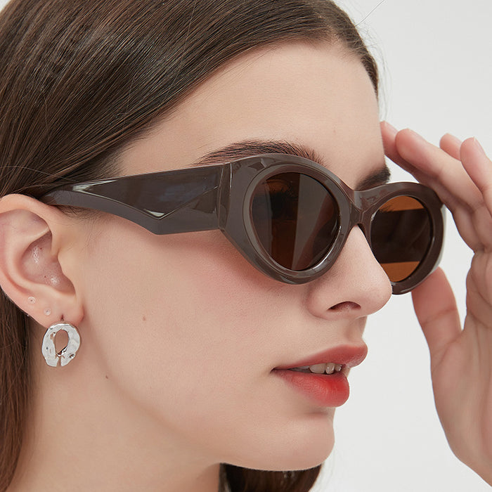 Wholesale Retro triangle cat eye sunglasses, sunglasses, internet famous fashion sunglasses