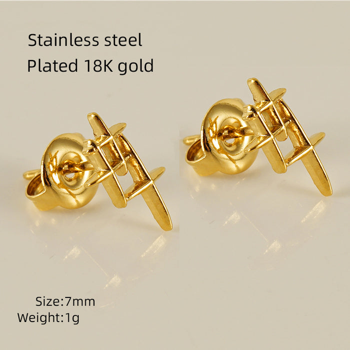 Wholesale Mini Heart-Shaped Irregular Titanium Steel Earrings