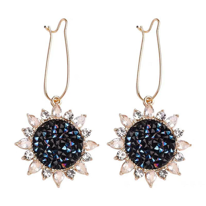 Wholesale Sunflower earrings with temperament, long earrings, trendy and versatile earrings