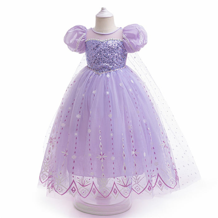 Wholesale Children's Dress Dress Girls Sequins Snowflake Dress