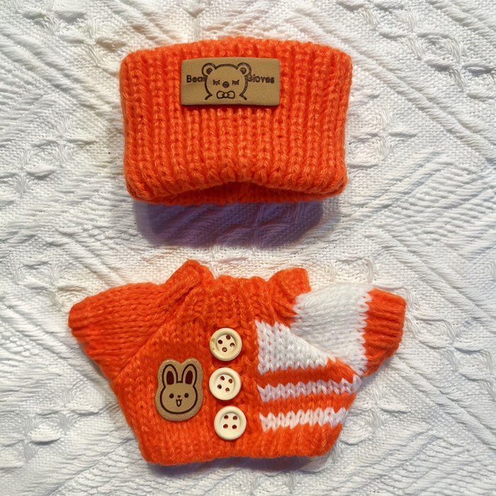 Wholesale Sitting Party Baby Clothes Clothes Bear Button Winter Sweater Hat Set