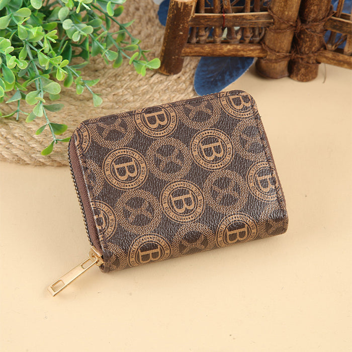 Wholesale Short Pattern Multi-card Slot Zipper Wallet JDC-WT-HNG003