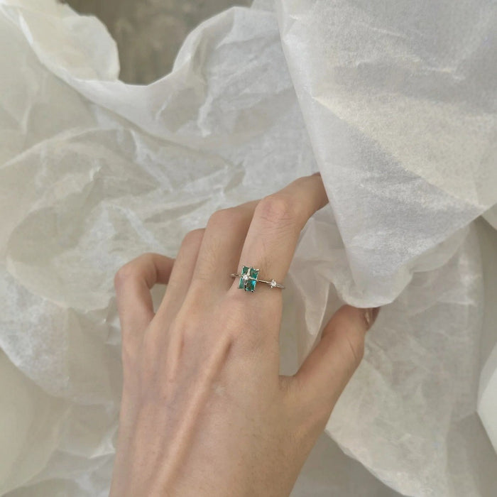 Wholesale Square zircon ring, light luxury temperament, high-end fashion ring