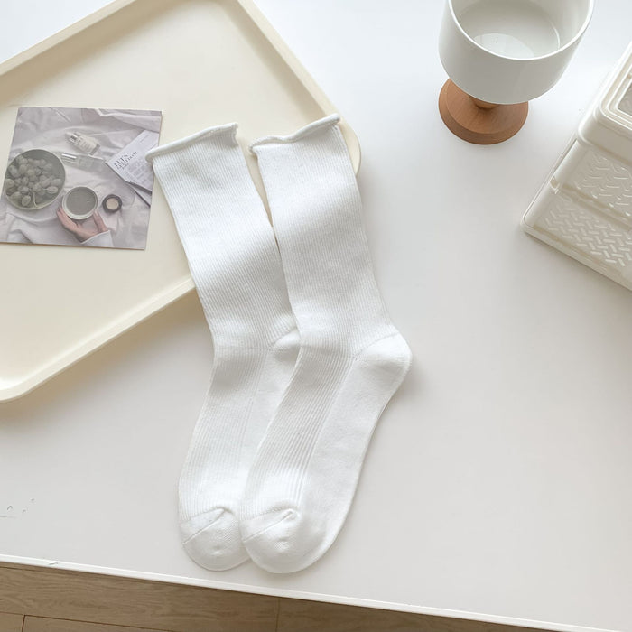 Wholesale Curled edge socks, mid tube socks, long tube socks, stacked socks