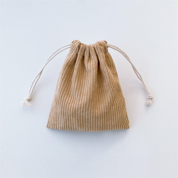 Wholesale Corduroy storage bag, drawstring pocket, portable coin purse