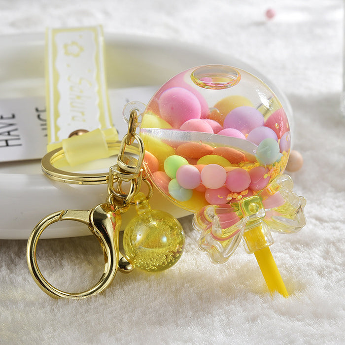 Wholesale Liquid Glitter Bottle &  Lollipop Acrylic Oil-Filled Keychain