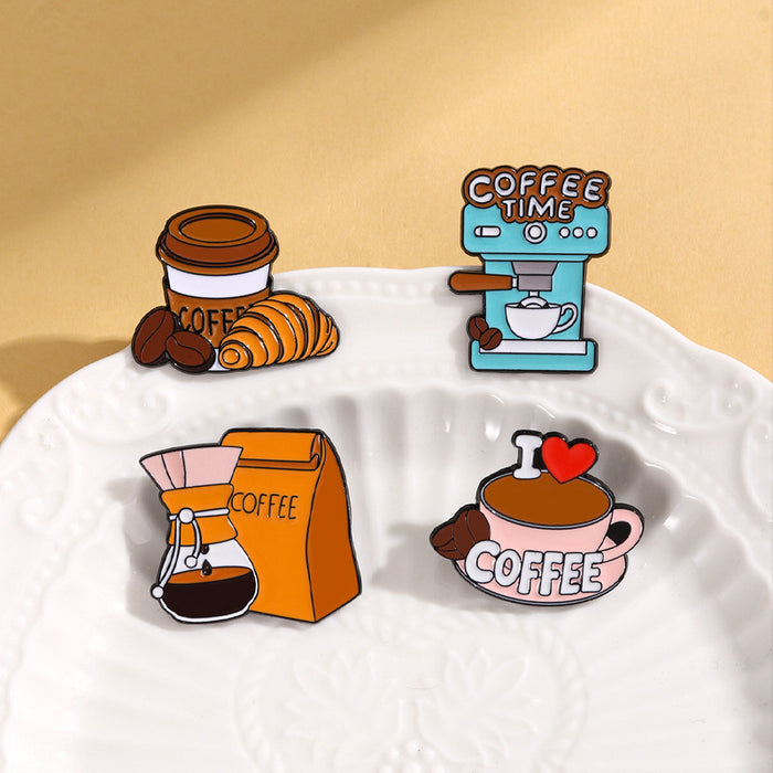 Wholesale Dripping Oil Coffee Series Brooch