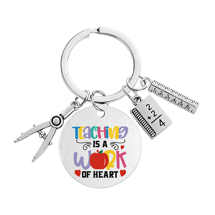 Wholesale Teacher's Day Metal Engraving Keychains JDC-KC-GangGu054