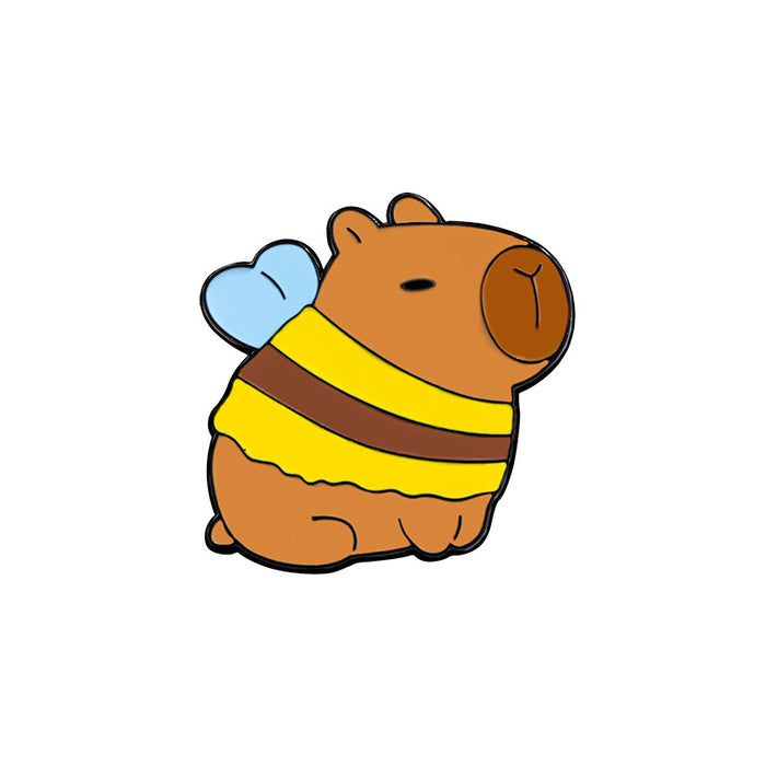 Wholesale Cute Animal Capybara Bag Casual Style Sweet Decorative Alloy Paint Badge