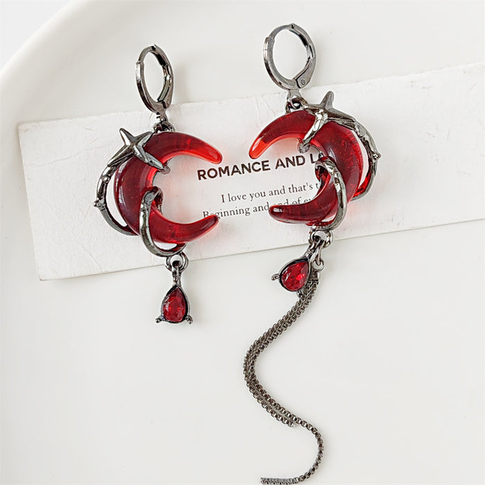 Wholesale Haoshi Crescent Asymmetric tassel Ear Buckle New Design with Unique Personality Earrings