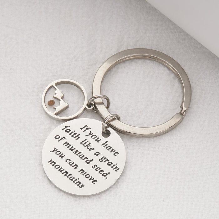 Wholesale Stainless Steel Faith Hope Seed NecklaceTransmountain Mustard Seed Geometric Shape Titanium Pendant